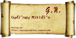 Gyöngy Miklós névjegykártya